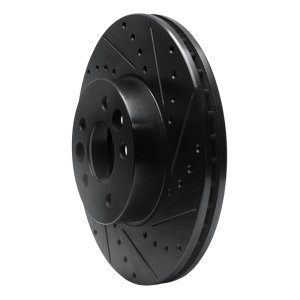 Ford Crown Victoria Brake Rotor (1) - Front Right - R1 Concepts - Drilled & Slotted - Black - `98-`02